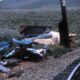 Wrecked train west of Ringling, Montana