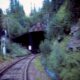 Exiting the West Portal of the St Paul Pass Tunnel at Roland, Idaho (facing East)